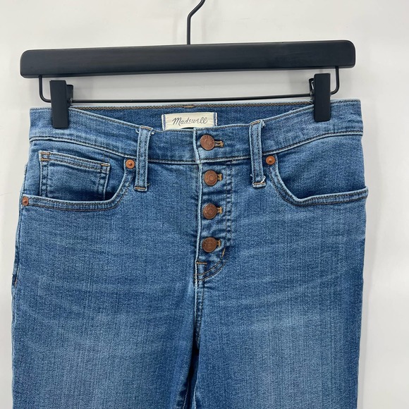 Madewell 9" Mid-Rise Skinny Crop Jeans Womens size 25 Button Fly - Picture 5 of 7